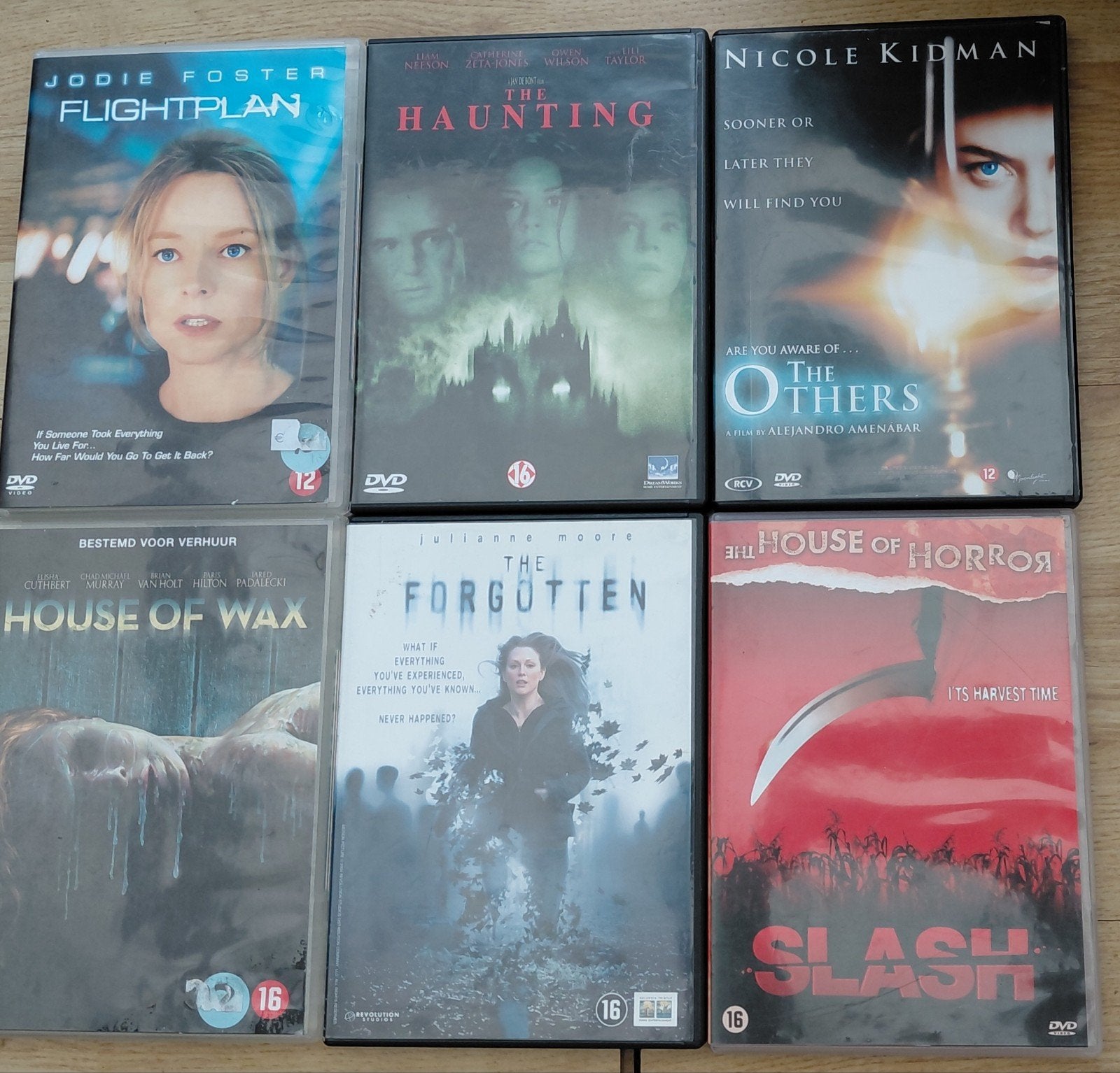 Horror en Thriller DVD's - 6 stuks (2 exverhuur) videoworld, Gebruikt, Vanaf 16 jaar, Overige genres, Ophalen of Verzenden