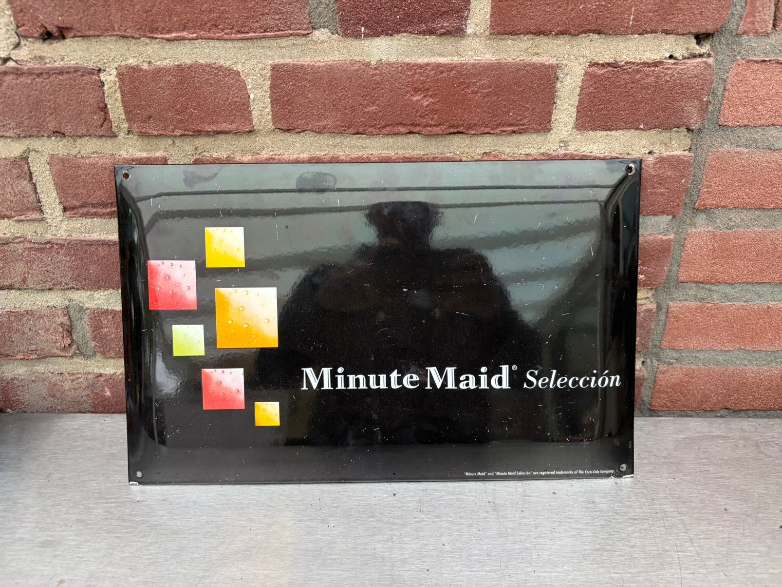 Minute maid emaille reclamebord, Ophalen of Verzenden, Zo goed als nieuw, Reclamebord
