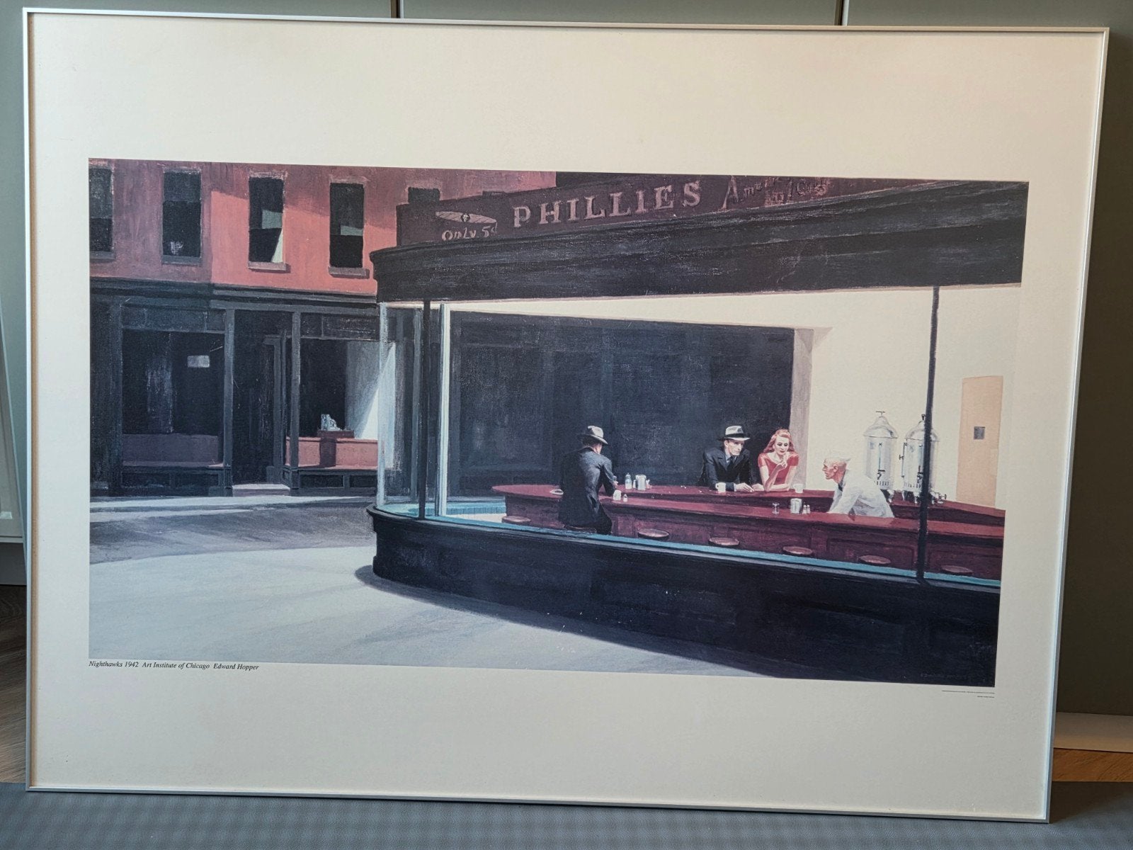 Te koop ingelijsde poster Nighthawks van Edward Hopper,, Ophalen