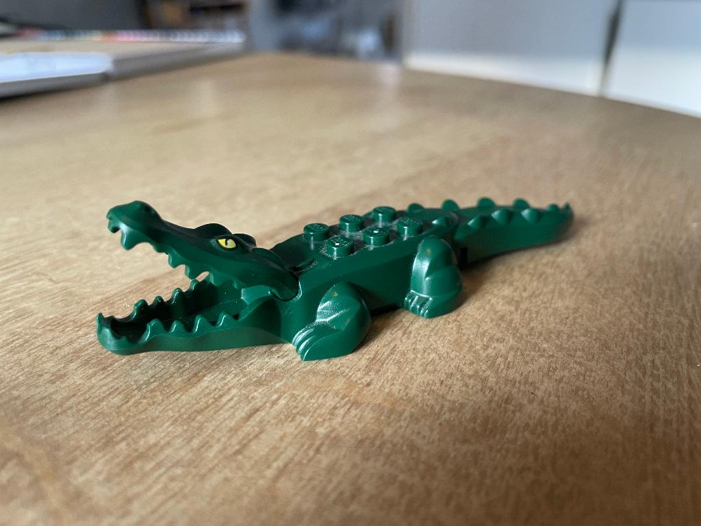 Lego alligator / krokodil donkergroen met 10 tanden, Ophalen of Verzenden, Zo goed als nieuw, Losse stenen, Lego