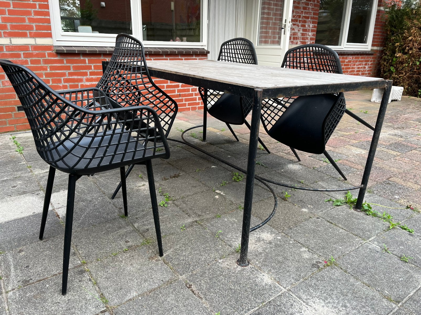4x Tuinstoel Webbing, Ophalen, Zo goed als nieuw, Kunststof