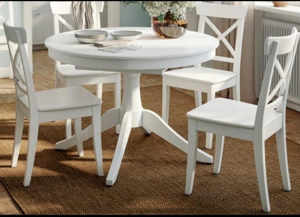 Zeer mooie complete Ikea eethoek/tafel + 4 stoelen, Huis en Inrichting, Complete eetkamers, Ophalen, Zo goed als nieuw, 4 tot 6 stoelen
