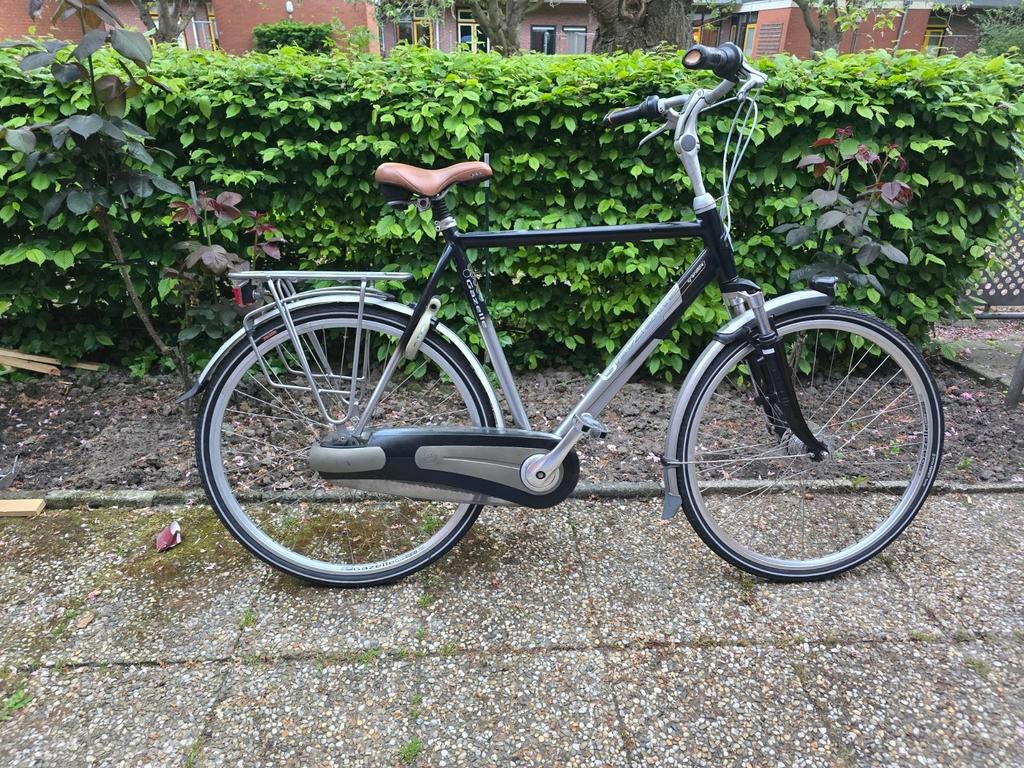 Gazelle herenfiets, Fietsen en Brommers, Fietsen | Heren | Herenfietsen, Ophalen, Versnellingen, Zo goed als nieuw, 61 tot 65 cm