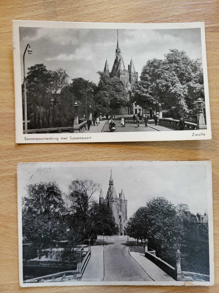 ansicht ZWOLLE  sassenpoort (2x), Verzenden, Voor 1920, Overijssel