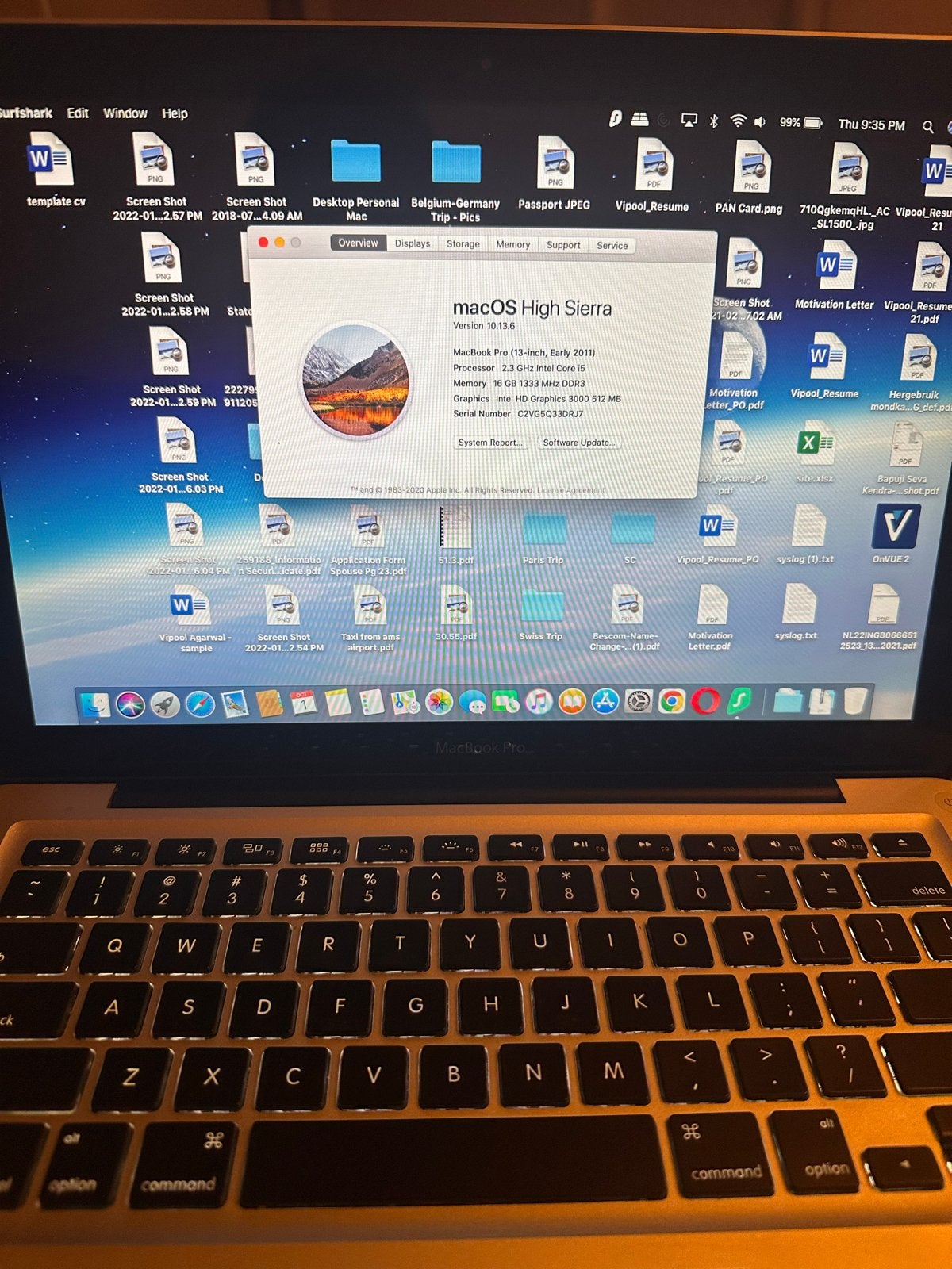 MacBook Pro (13-inch, Early 2011) - 16GB RAM, 320GB SSD