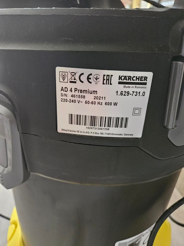 Kärcher AD 4 Premium As- en Droogzuiger 600W, Inclusief accessoires, Kärcher, Ophalen of Verzenden, Zo goed als nieuw