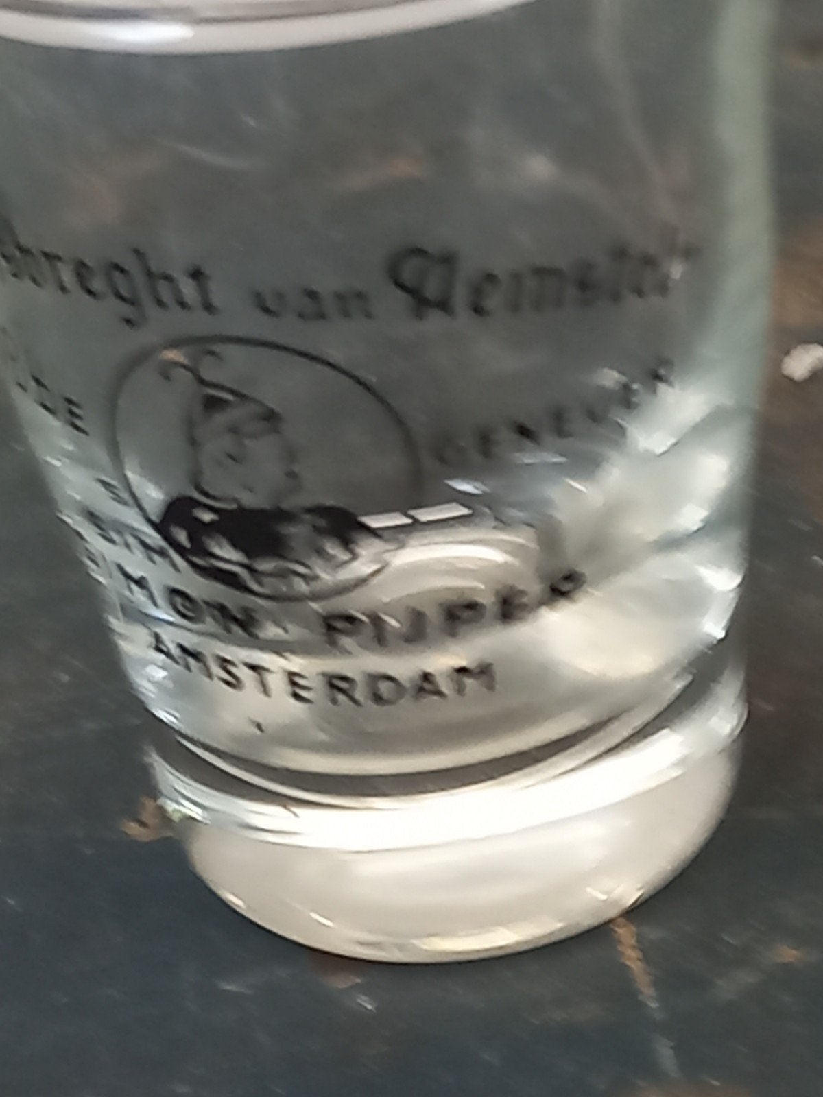 Foto 2 van Vintage Simon Rynbende Jenever Glas - Gijsbreght van Aemstel