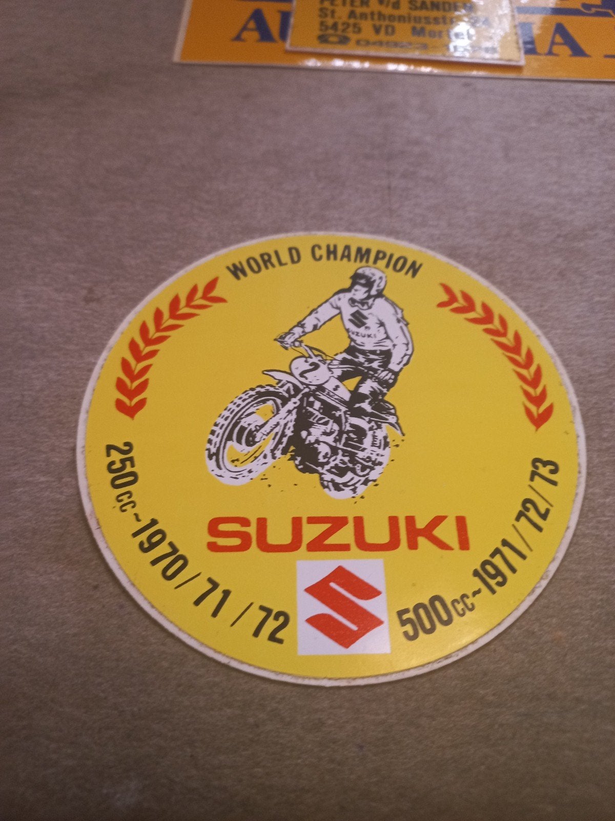 Vintage Suzuki World Champion Sticker 250cc/500cc, Ophalen of Verzenden