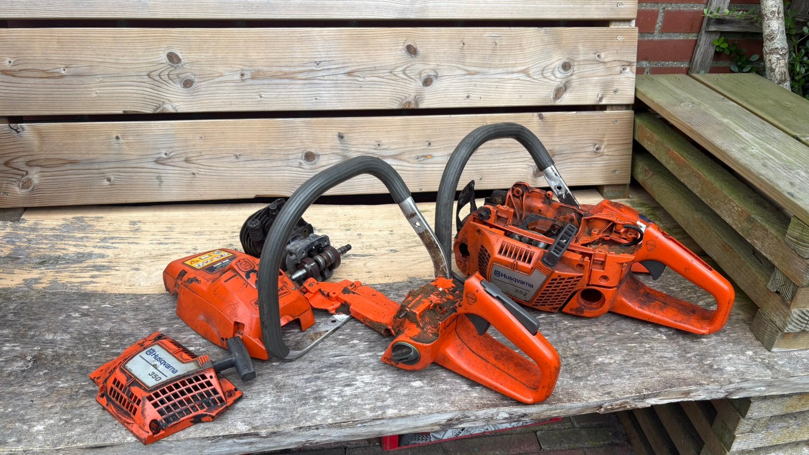 Husqvarna 350, 351, 353 kettingzaag onderdelen, Tuin en Terras, Hand-tuingereedschap, Ophalen of Verzenden, Gebruikt