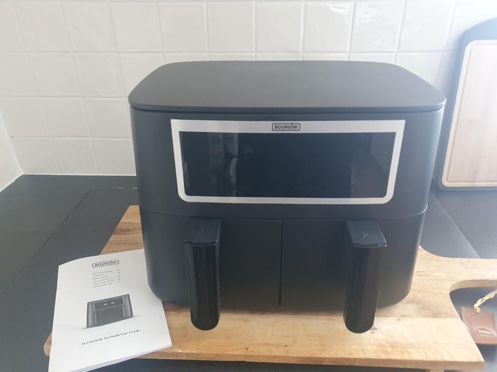 Bourgini Airfryer - Duo Health Fryer 2 x 4 ltr, Ophalen, Zo goed als nieuw, Airfryer XL