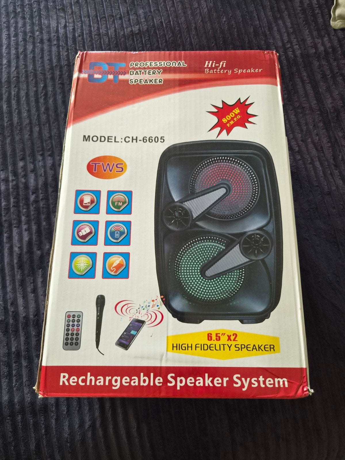 Karaoke Speaker CH-6605 - Draagbaar en Oplaadbaar, Audio, Tv en Foto, Ophalen, Nieuw, Luidspreker(s)