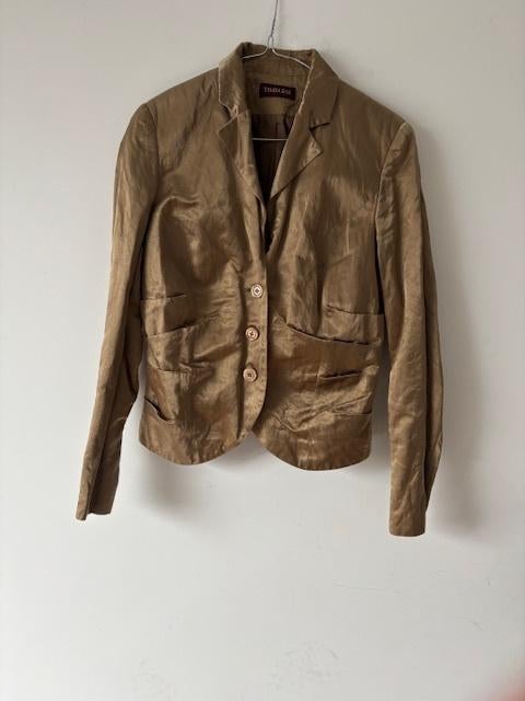 Gevoerde blazer van Timeless in goudmetalic maat 38, Maat 38/40 (M), Overige kleuren, Zo goed als nieuw, Jasje