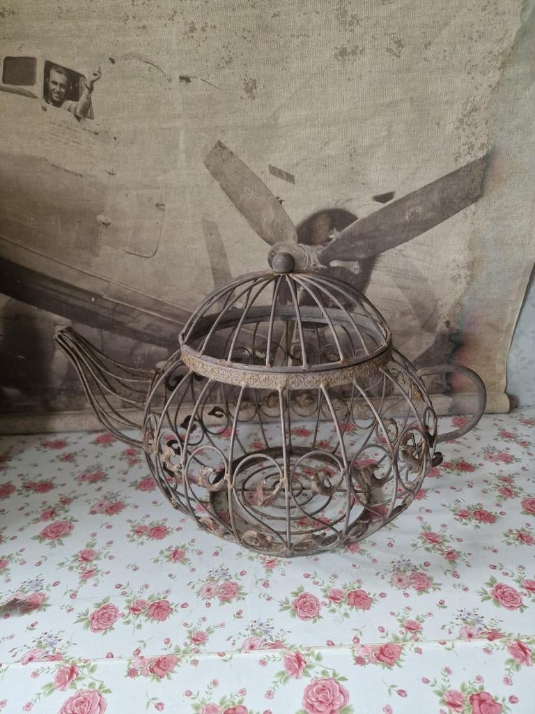Brocante smeedijzeren theepot, Ophalen of Verzenden