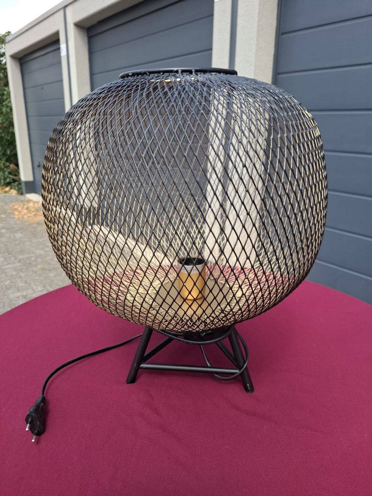 Moderne tafellamp met metalen gaas design, Ophalen, Overige merken, E27 (groot), Modern