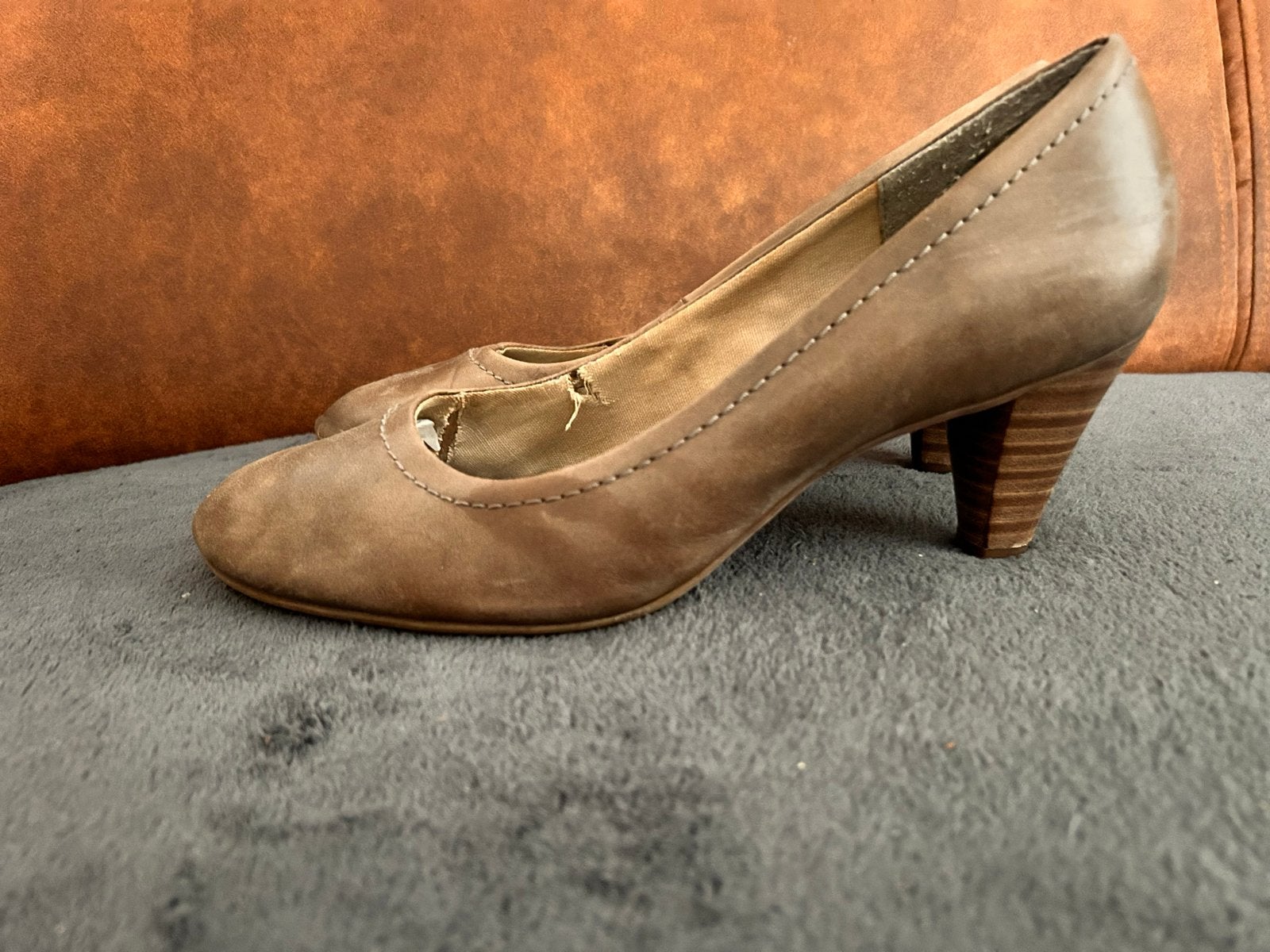 No Stress grijze/taupe pumps met  (mt 40), Ophalen of Verzenden, Gedragen, Grijs, Pumps