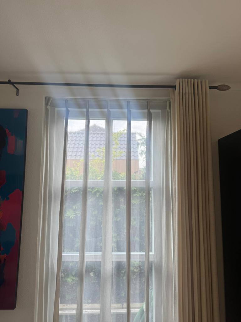 Roede, gordijnen compleet! Grote set! Veel roedes, en meer, Ophalen, Zo goed als nieuw, Wit, 200 cm of meer
