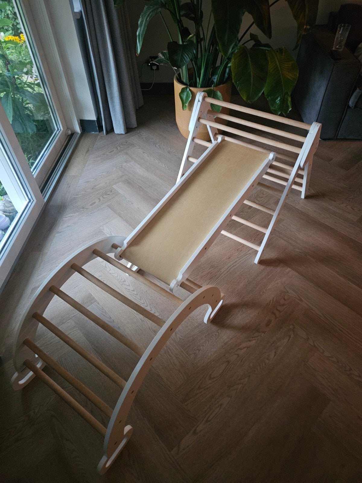 Binnen Klimrek Kind - Montessori Klimdriehoek met Glijbaan, Ophalen, Zo goed als nieuw, Klimwand