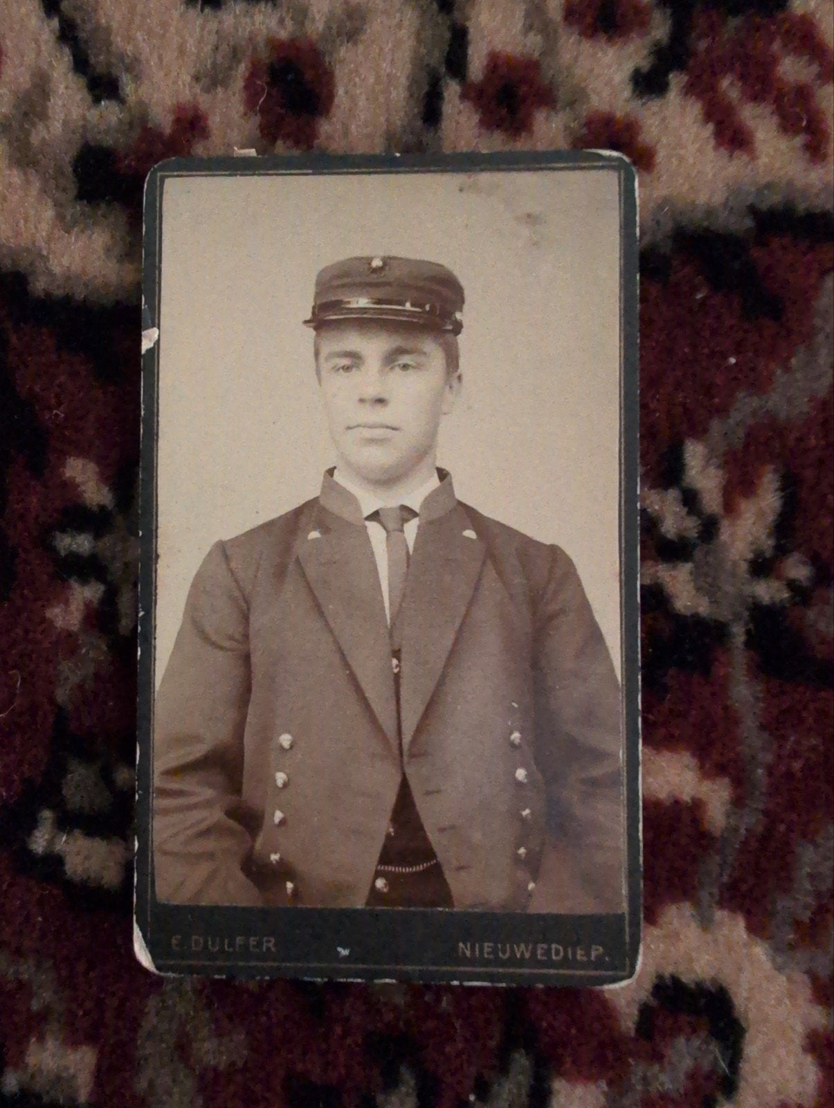 CDV - Adelborst, Korps Mariniers, Ophalen of Verzenden, Voor 1940, Gebruikt