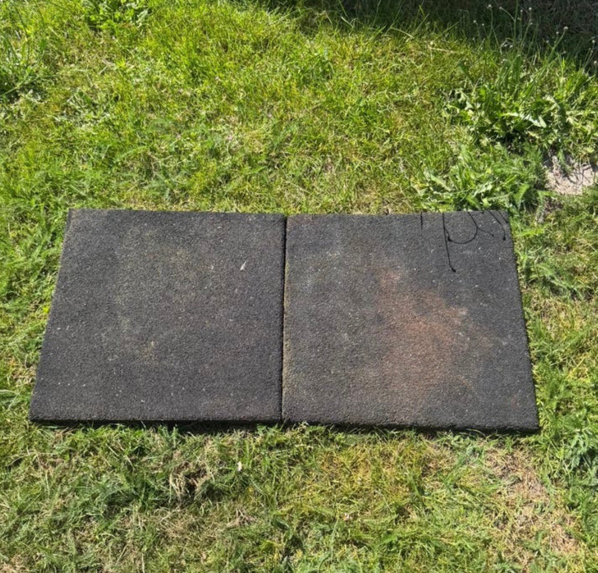 Rubberen tegels ca 50x50x3 dak speeltoestel zwembad ruim 5m2, Ophalen, Gebruikt, Rubber, 5 tot 10 m²