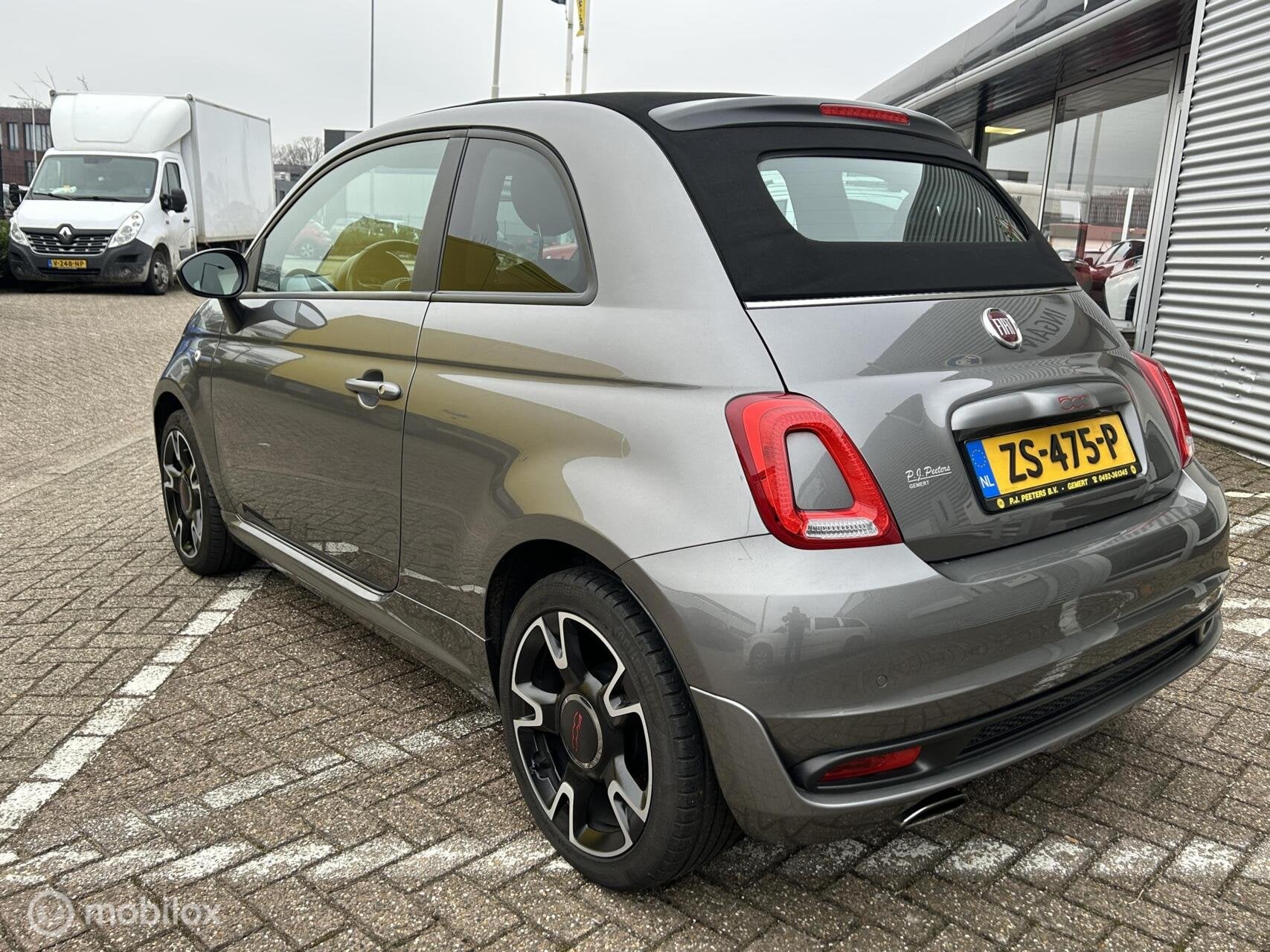 Fiat 500 Cabrio 85 PK Turbo Sport in Nieuwstaat !, Euro 6, Cabriolet, Leder en Stof, Origineel Nederlands