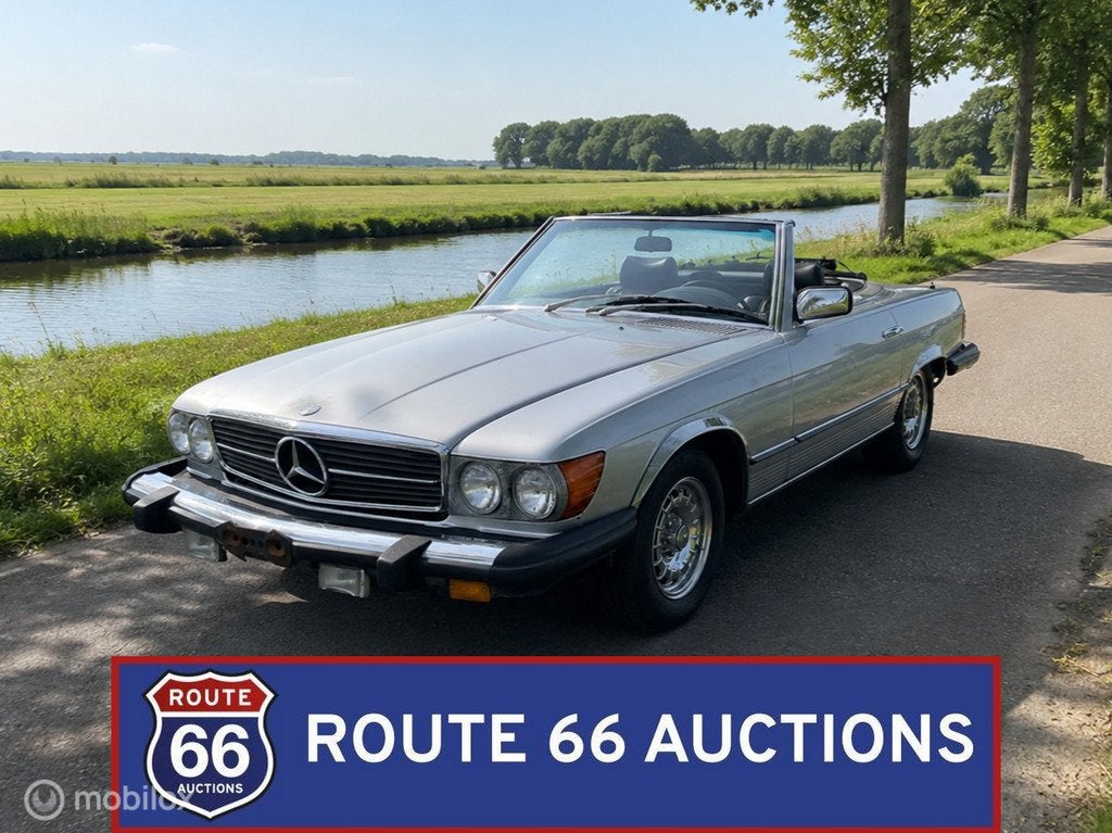 Mercedes-Benz 450 SL | 1978 | Route 66 Auctions, Auto's, Oldtimers, Overige carrosserieën, Zwart, Mercedes-Benz, Bedrijf