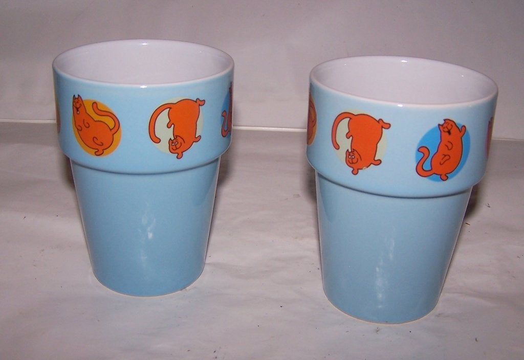 2 Jan Jans en de kinderen bekers. 2001. Izgs., Zo goed als nieuw, Overige stijlen, Aardewerk, Mok