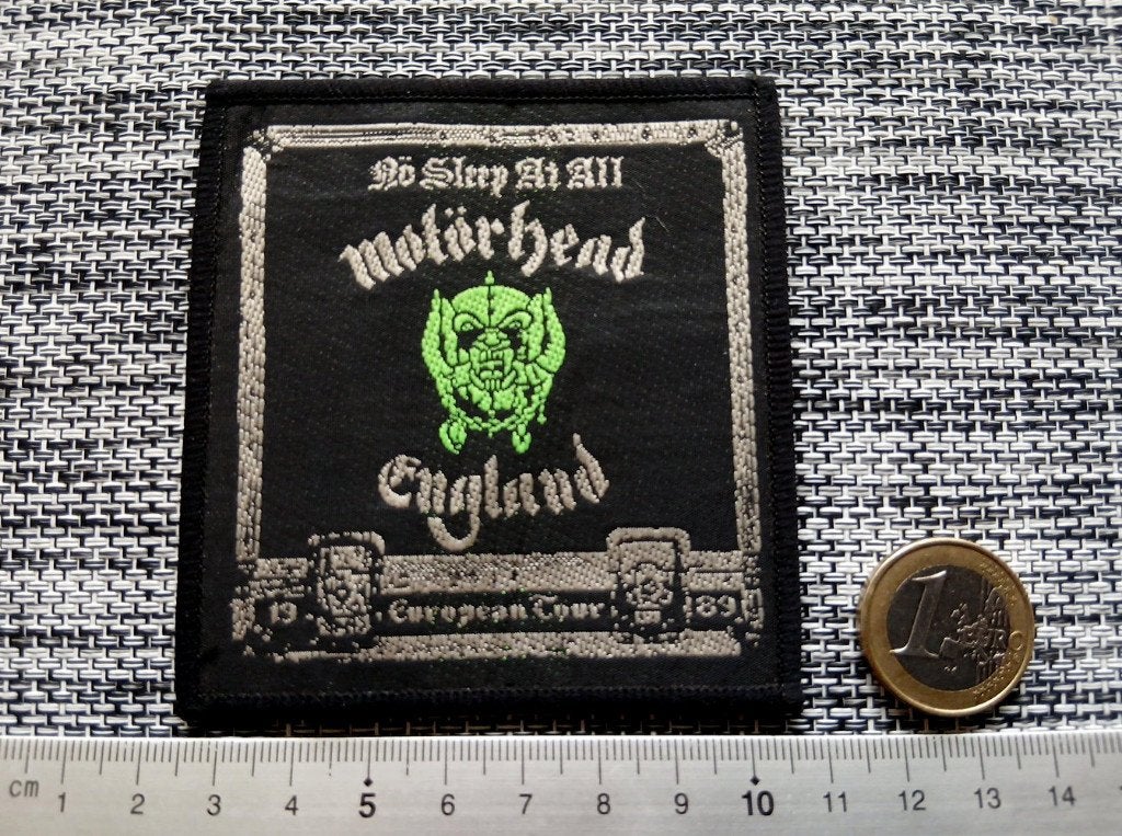 Motorhead zeldzame  vintage 1989 no sleep at all patch 72, Ophalen of Verzenden, Nieuw, Kleding
