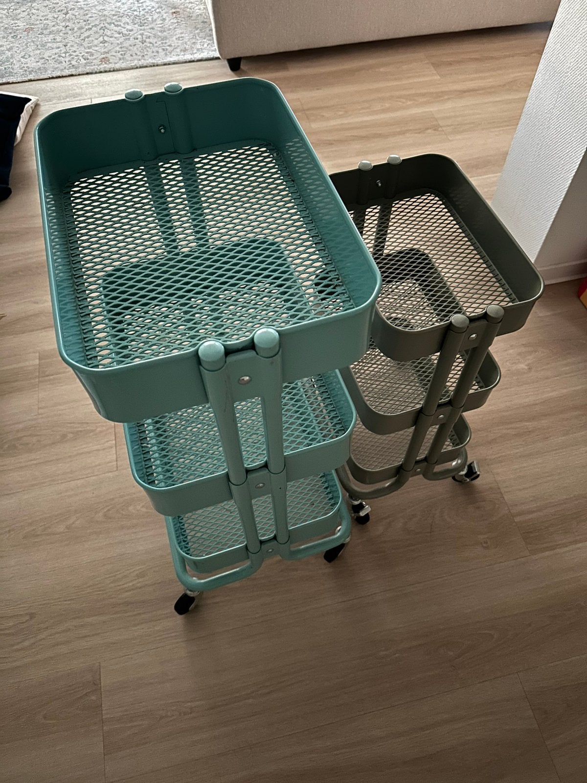 Ikea Trolley RASKOG Large blue, Small green, Huis en Inrichting, Ophalen, Zo goed als nieuw