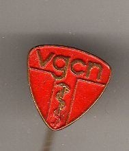 2 speldjes VGCN ESCULAAP BLAUW EN ROOD Vereniging Gezondheid, Verzamelen, Speldjes, Pins en Buttons, Ophalen of Verzenden, Gebruikt