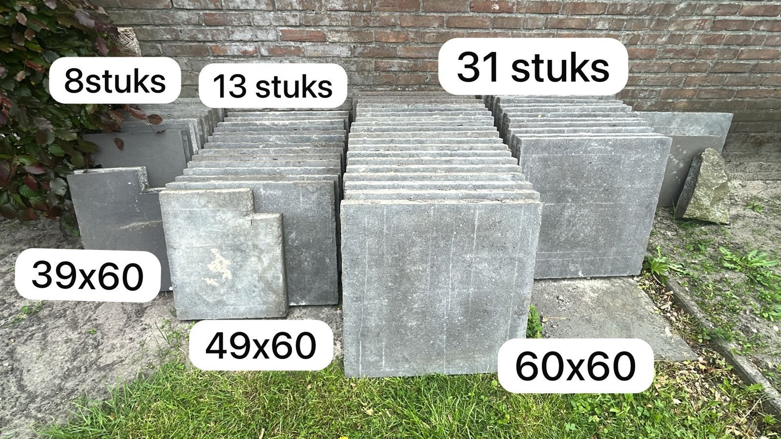 Diverse partij gebruikte terrastegels en klinkers, Gebruikt, Ophalen of Verzenden, 10 m² of meer, Beton