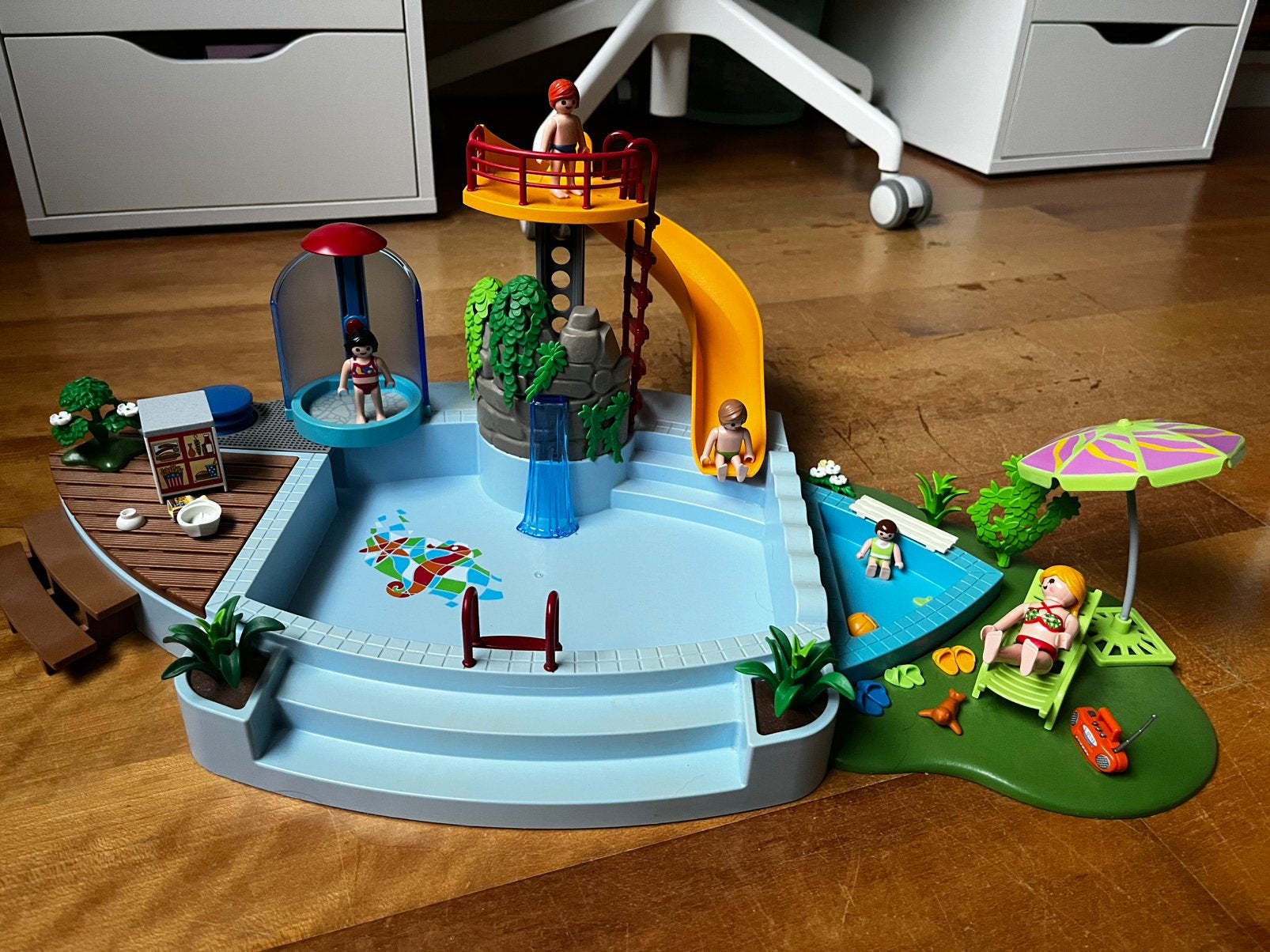 Playmobil openluchtzwembad met glijbaan, Ophalen of Verzenden, Gebruikt