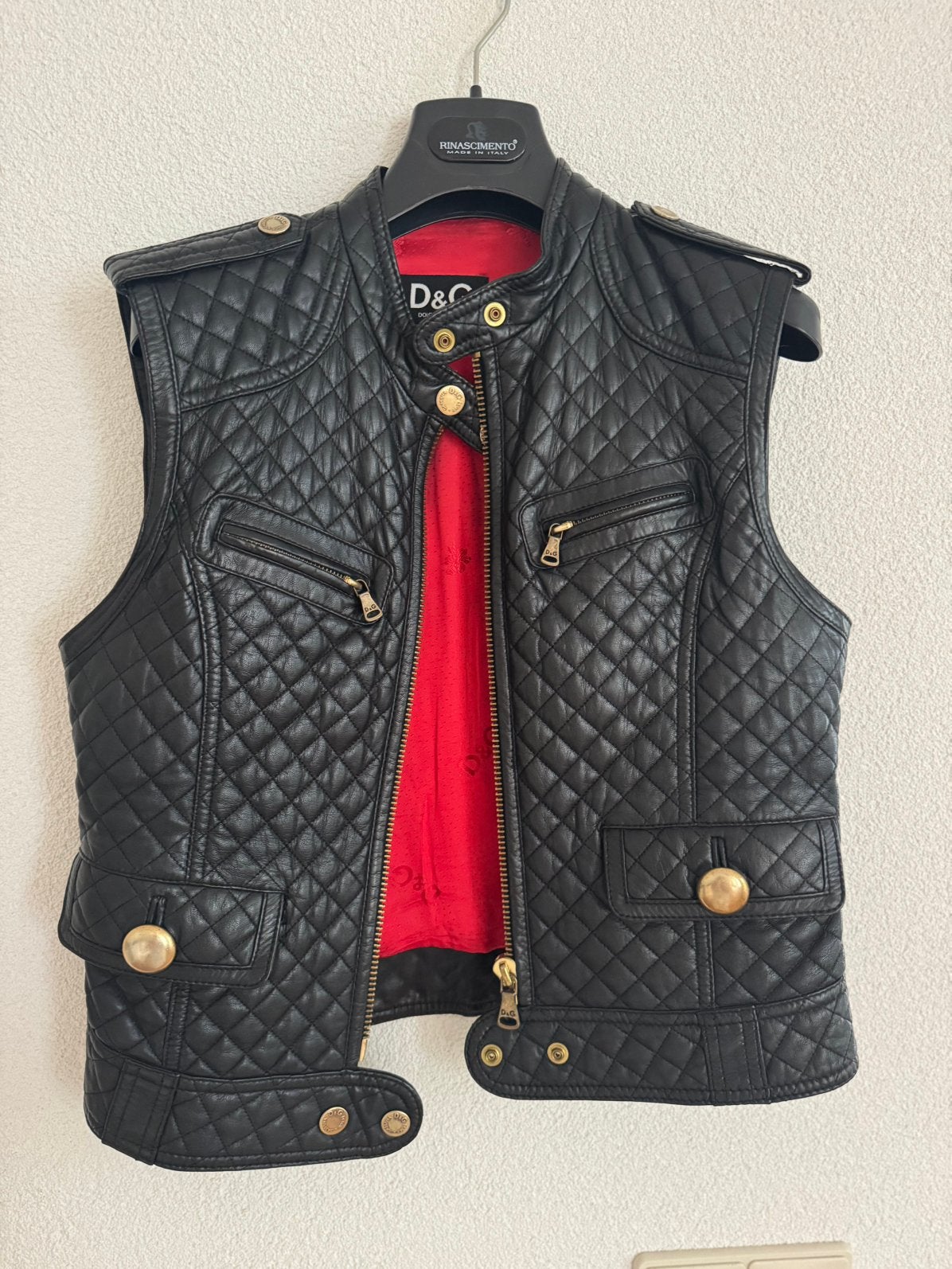 Dolce & Gabbana vintage leren bodyvest, Kleding | Dames, Bodywarmers, Ophalen of Verzenden, Gedragen, Maat 38/40 (M), Zwart