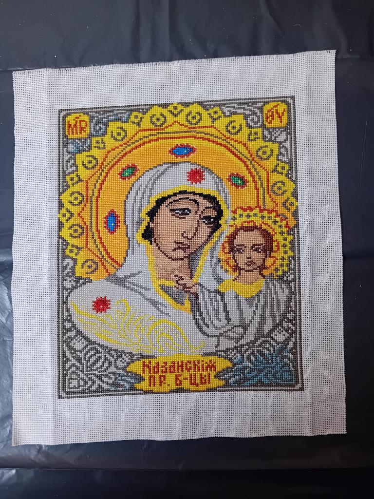 Mooi borduurwerk van Russische icoon (03), Antiek en Kunst, Antiek | Religie, Verzenden
