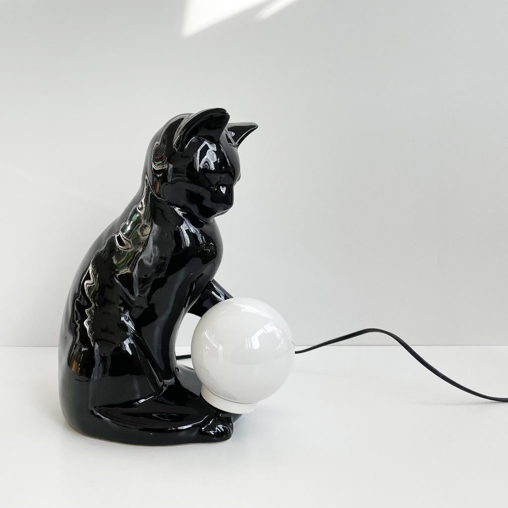 vintage LAMP porselein kat poes MidCentury design retro MCM, Huis en Inrichting, Woonaccessoires | Overige, Vintage, Ophalen of Verzenden