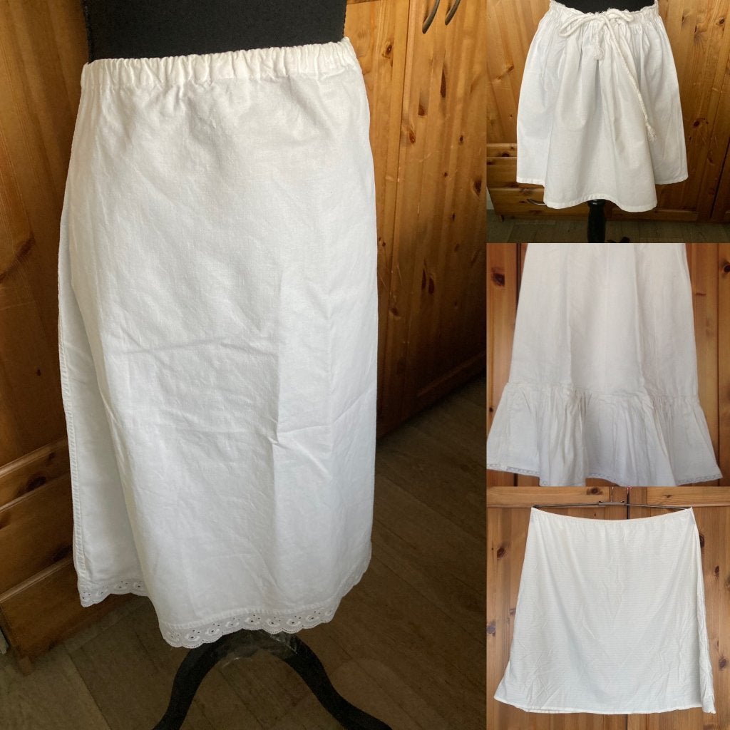 Vintage / 7 Oude onderrokken / 6x wit - 2x zwart - 1x blauw, Vintage, Ophalen of Verzenden, Wit, Overige typen