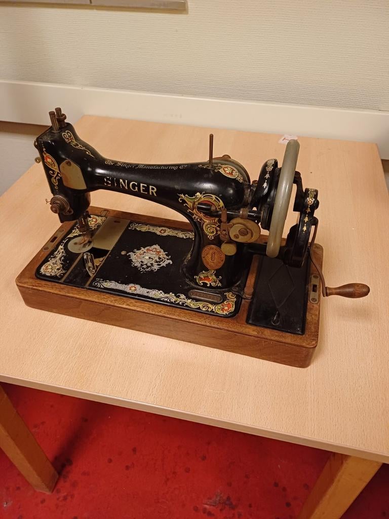 Antieke Singer Naaimachine - Handaangedreven - ca. 1900, Ophalen