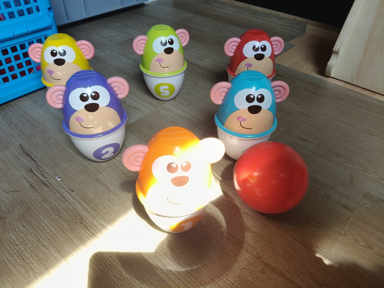 Aapjes Bowling Set voor Kinderen, Ophalen of Verzenden, Gebruikt, Jongen of Meisje