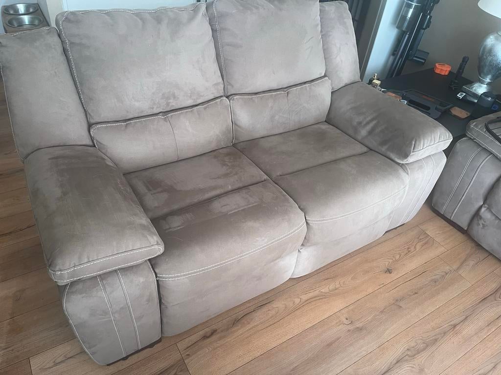 2 en 3-zits bank met relaxfunctie en USB-aansluiting, Ophalen, Gebruikt, Driepersoons, 75 tot 100 cm