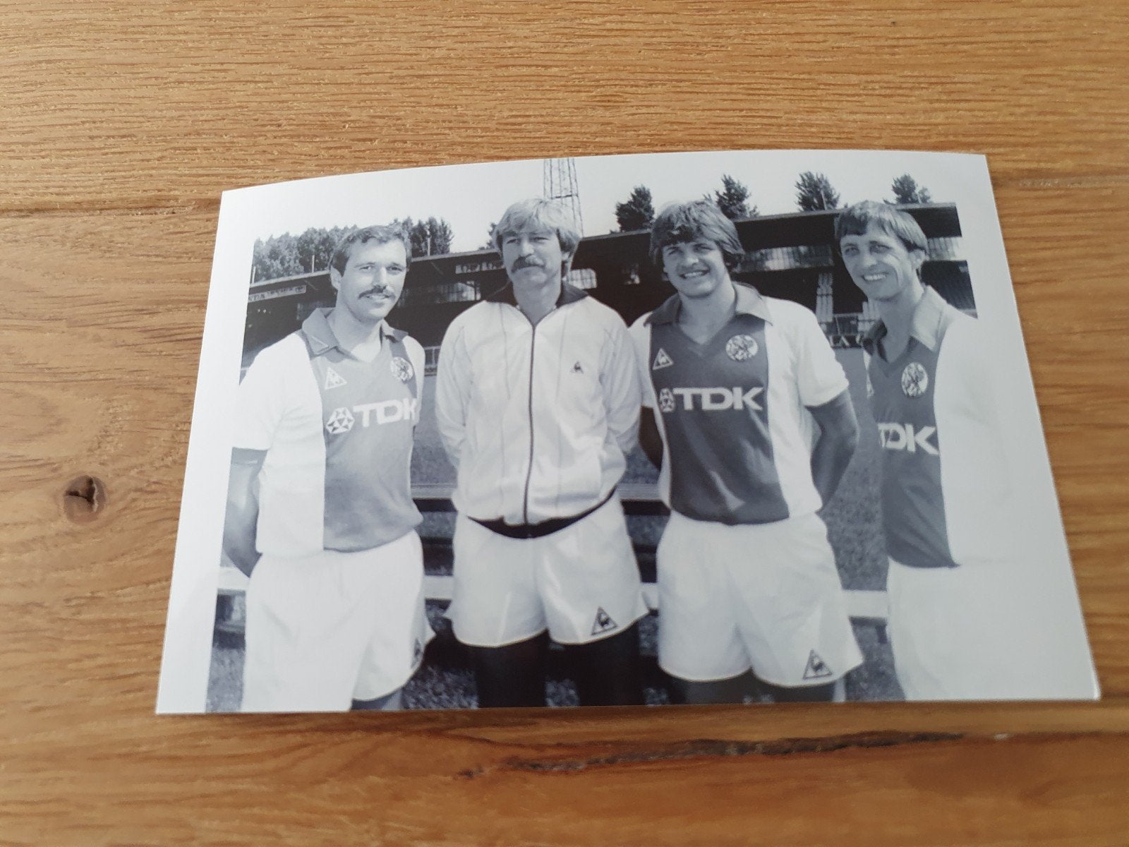 Johan Cruijff, Jan Molby, Leo van Veen en Aad de Mos  Ajax, Antiek en Kunst, Ophalen of Verzenden