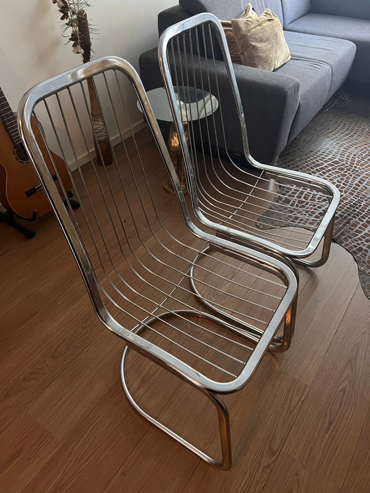 Vintage Bauhaus chromen cantilever stoelen – set van 2, Ophalen of Verzenden, Zo goed als nieuw, Twee