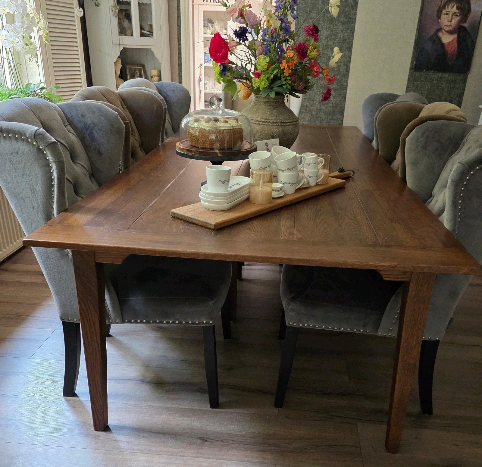 Prachtige handgemaakte tafel 260x120, Ophalen, Rechthoekig, 200 cm of meer, 50 tot 100 cm
