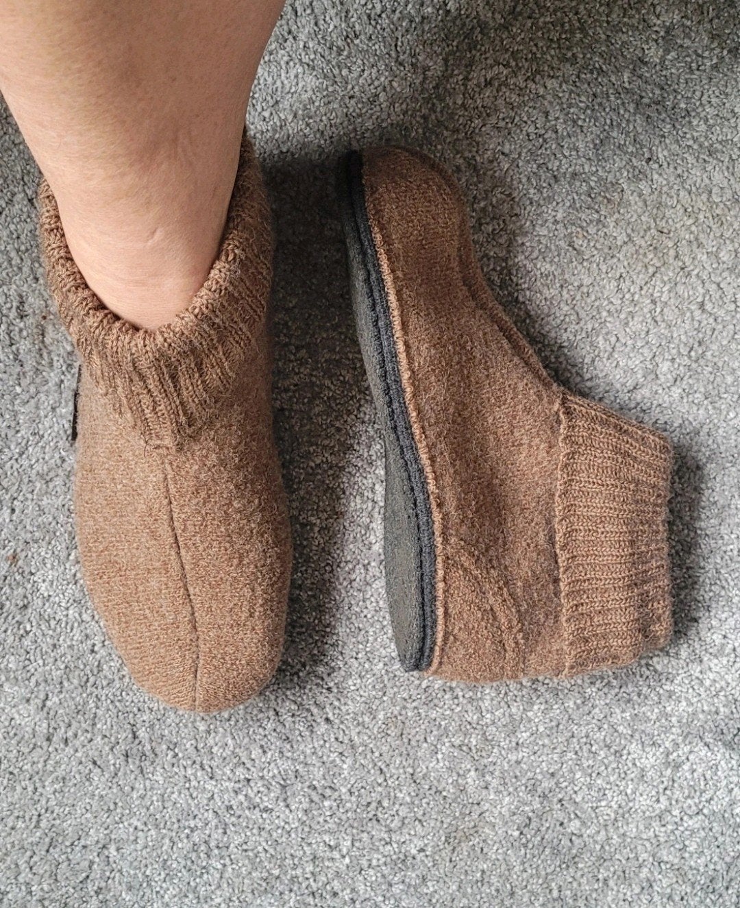 Bergstein bruine wollen pantoffels - Maat 37, 38, Bruin, Bergstein, Ophalen of Verzenden, Pantoffels of Sloffen