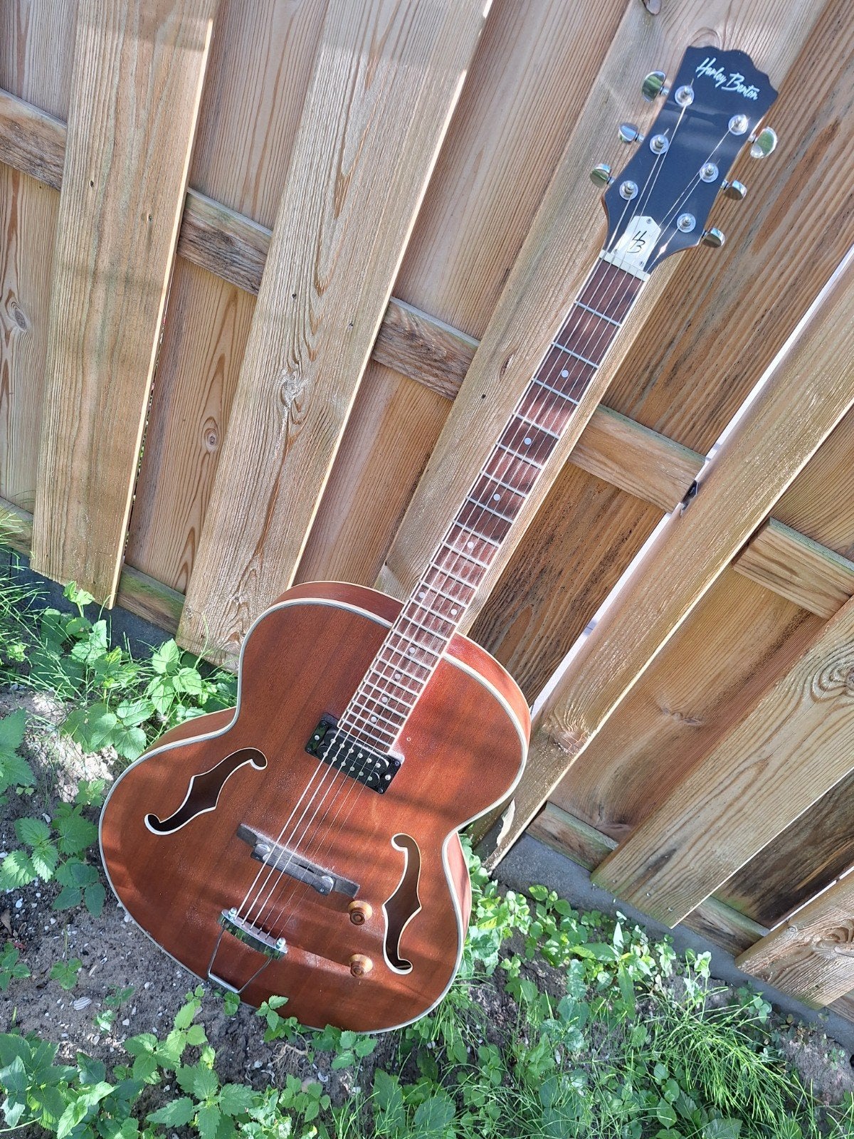 HB Manhattan met Ibanez humbucker, Muziek en Instrumenten, Ophalen of Verzenden, Gebruikt, Hollow body, Ibanez