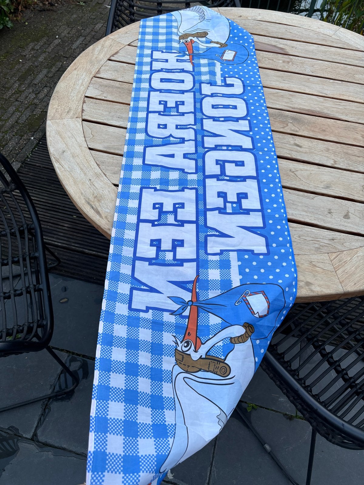 Banner/vlag hoera een jongen, Ophalen of Verzenden
