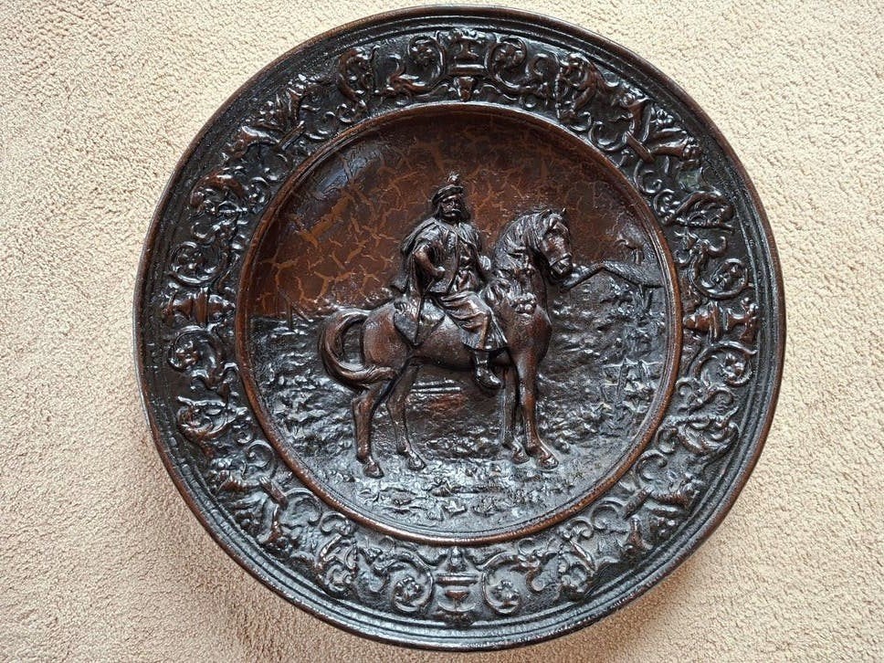 Wandbord met paarden afbeelding, Ophalen