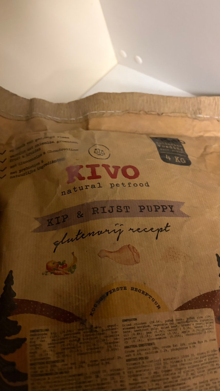 Kivo Kip&Rijst glutenvrij geperst puppybrokken 4 kg, Dieren en Toebehoren, Dierenvoeding, Ophalen of Verzenden, Hond