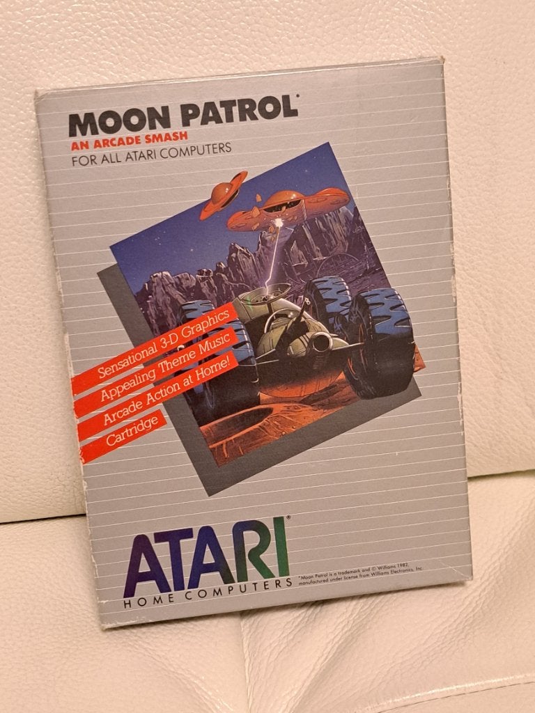 Moon Patrol ATARI Home Computers Klassieke Arcade Game CIB, Spelcomputers en Games, 1 speler, Racen en Vliegen, Ophalen of Verzenden