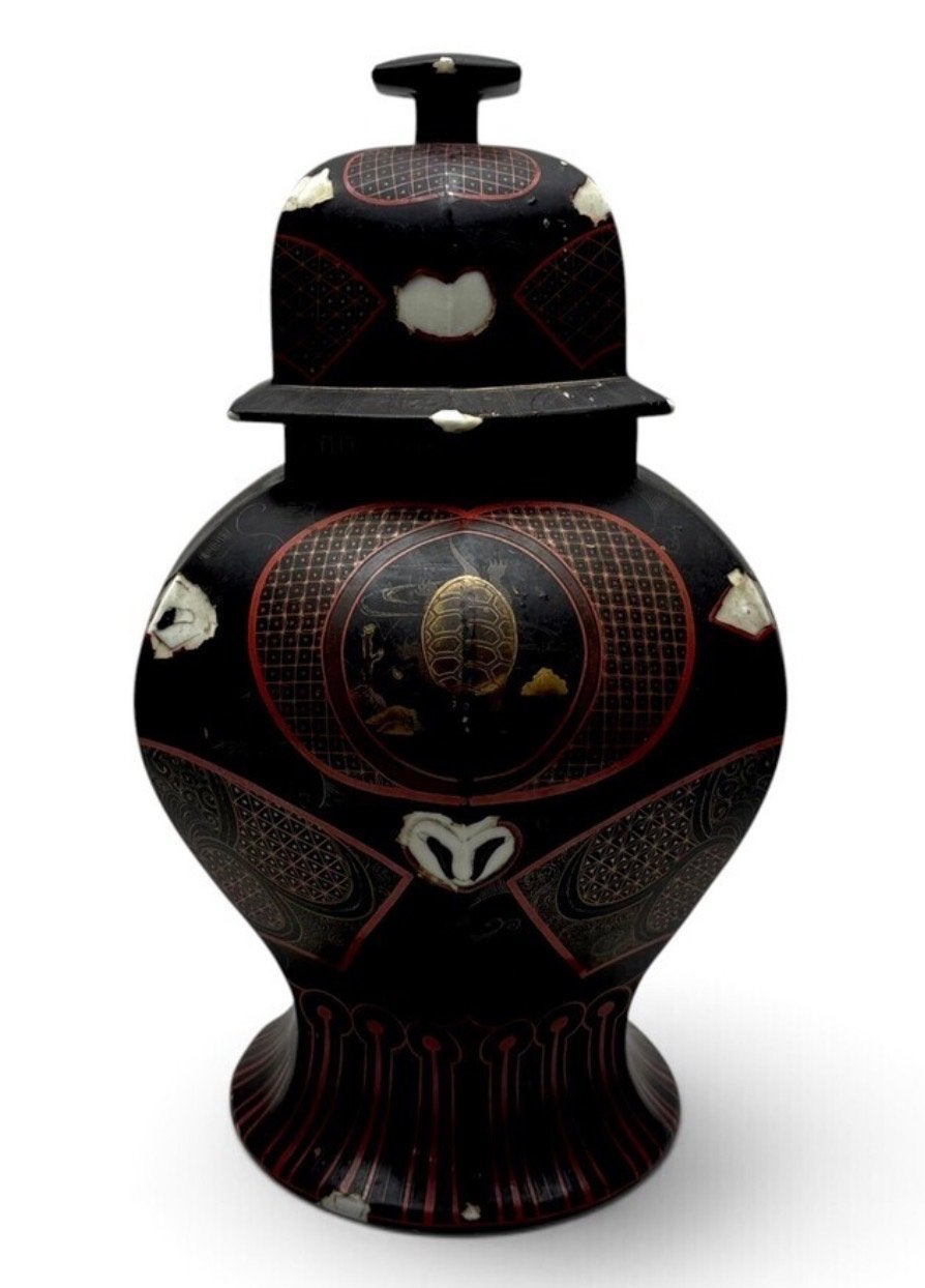Japanse porseleinen dekselvaas Meiji periode ca. 1890, Ophalen