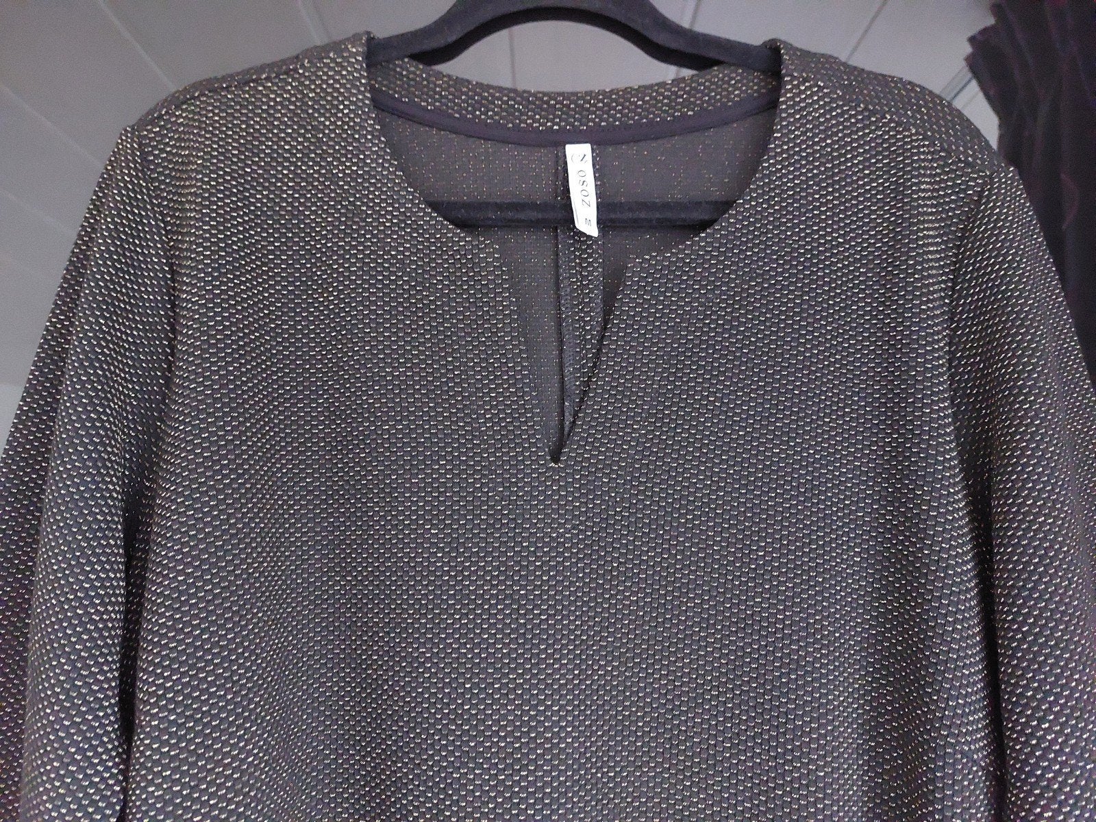 Feestelijke LANGE ZWARTE TRUI MET GOUDLUREX van ZOSO maat M, Kleding | Dames, Maat 38/40 (M), Zwart, Ophalen of Verzenden, Zo goed als nieuw