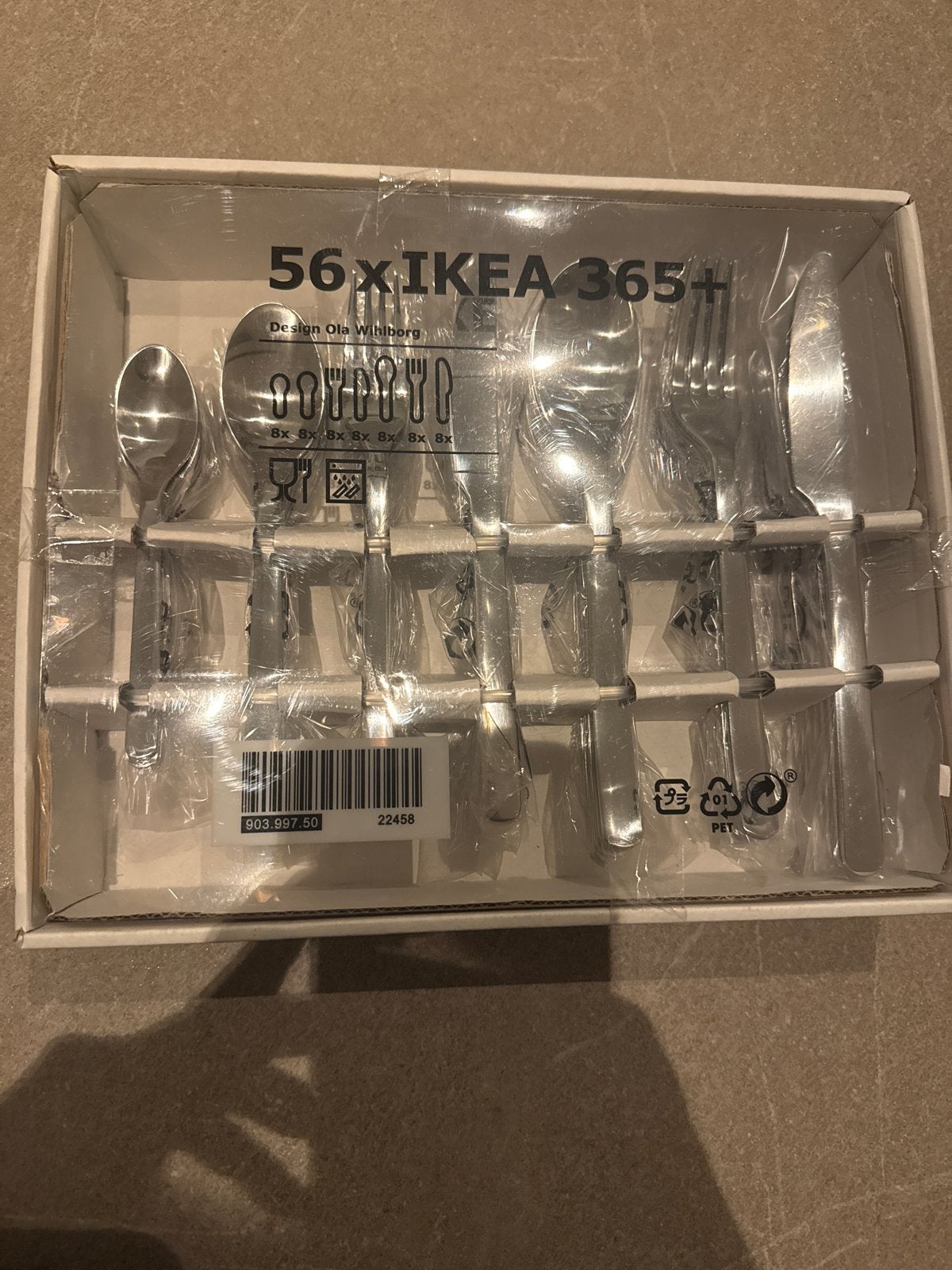 IKEA 365+ Bestekset 56-delig RVS - Nieuw in doos, Ophalen, Bestekset, Overige typen, Rvs of Chroom